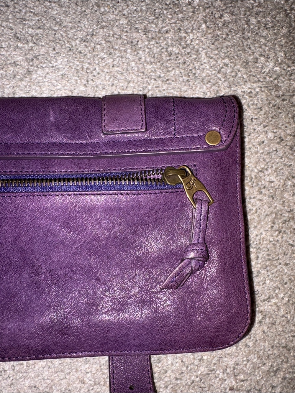 Proenza Schouler Purple Leather Clutch with Gold Hardware - Picture 11 of 14